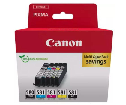 Tusz Canon Zestaw 5 tuszów PGI-580 + CLI-581 PGBK+CMYK